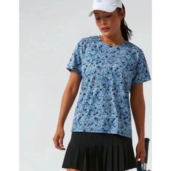 Tuckernuck Sport Ryan Boyfriend Short Sleeve Tee – Hydrangea Print - Picture 1 of 5